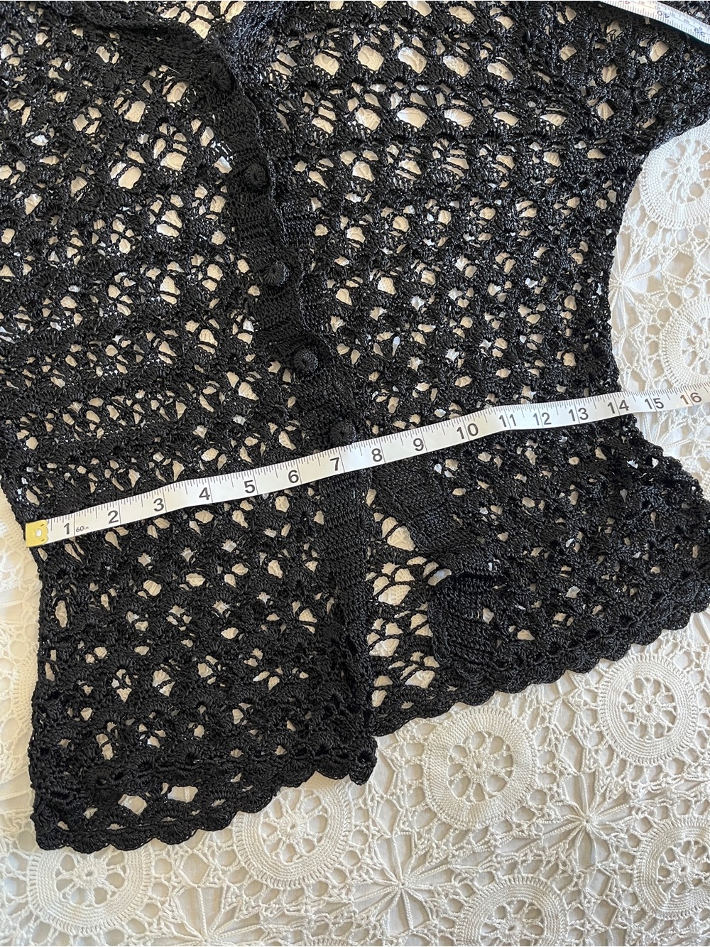 Vintage Jeremy Scott Bremar black crocheted cardigan top - Picture 4 of 8